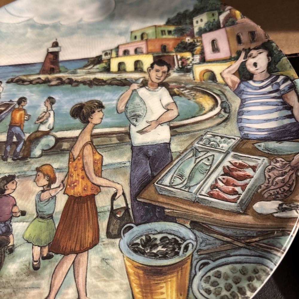2 Piece Brunelli Fish Market Plate Set, Italy - Picture 5 of 11